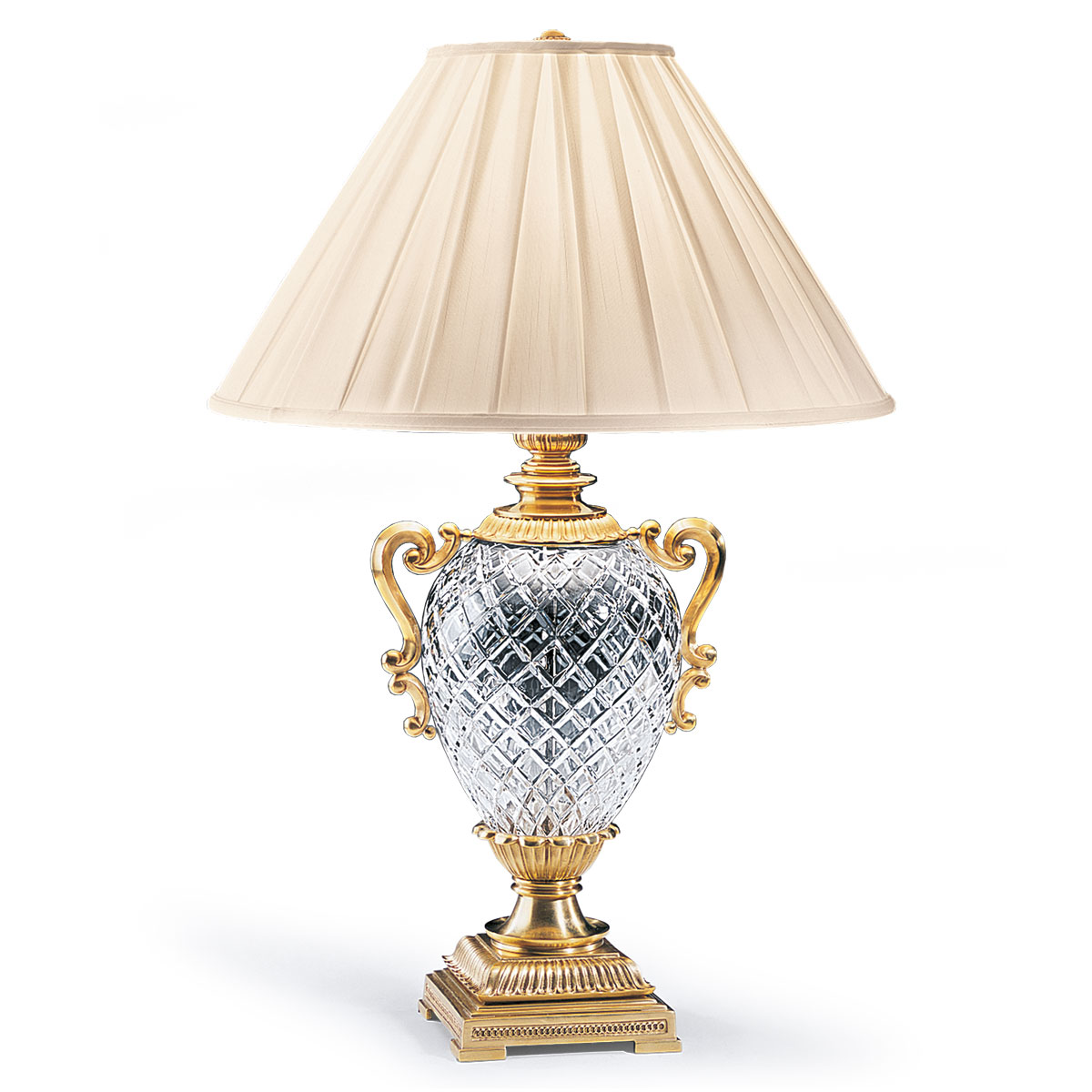 Solid Brass And Cut Crystal Table Lamp, Square Crystal Table Lamps