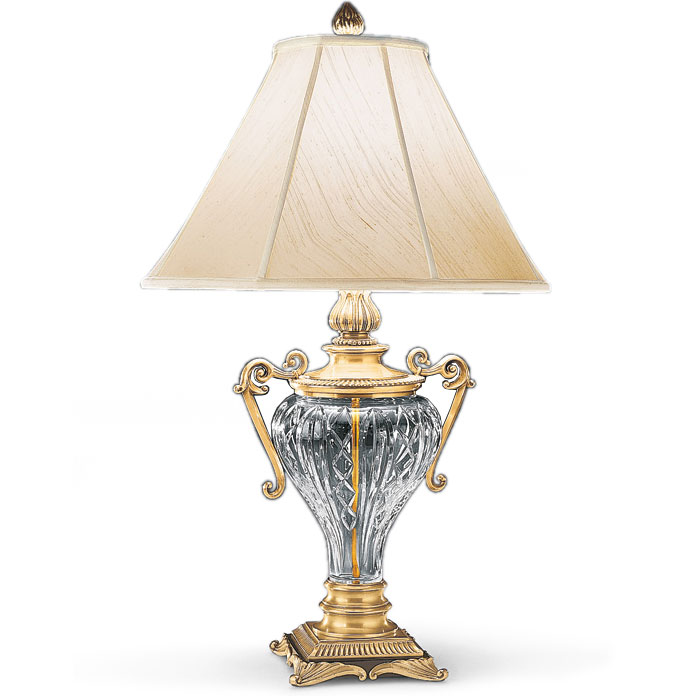 Solid Brass And Cut Crystal Table Lamp, Cut Crystal And Brass Table Lamps