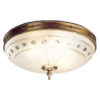 Hand-crafted in Italy solid cast brass round ceiling light with etched frosted glass bowl. Ceiling light has a French gold finish; made in Italy. This ceiling light is available in two sizes.