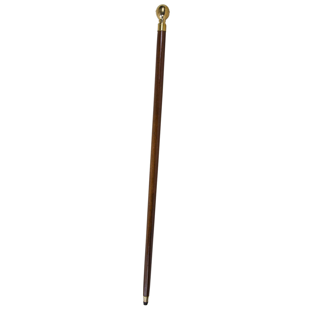 Antique Brass 3 Domes Handle Wooden Walking Stick/Cane with Stylish Clock on Top 