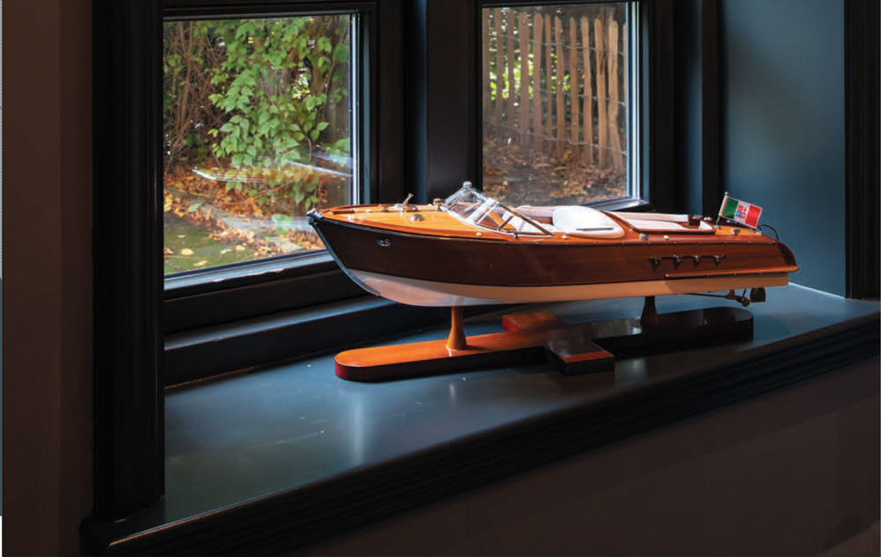 Hydroplane Boat Model is outstanding quality replica hand-made by skilled craftsman. Model boat have highest quality parts including inlaid wood deck and leather seats; all metal hardware made from individual molds. Hydroplane boat model comes with table stand