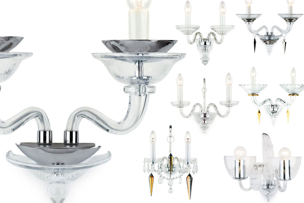 Beautiful crystal glass sconces crafted in Czech republic; available at www.InvitingHome.com