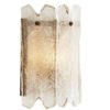 awesome and modern etched glass sconce. Sconce has seedy glass and one light, perfect for accent lighting or down a hallway.