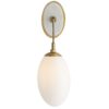 classy opal teardrop shaped sconce with a white marble backplate, this would look so good down a hallway or flanking a mirror.