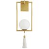 Unique and elegant wall sconce with tassel and antique brass finish. Perfect to make a statement in any room!