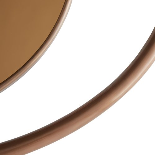 unique rose gold mirror, with an Art Deco inspired geometric shape. Beautiful accent mirror for any living space.