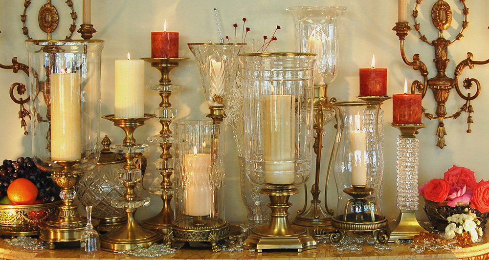 gifts; hurricane lamps and candle-holders