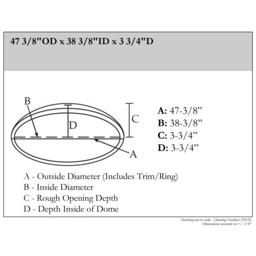 Hampton ceiling dome dimensions diagram