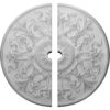 two piece Norfolk Ceiling Medallion reproduction of classical historical design. This ceiling medallion molded in deep relief design to achieve the highest degree of quality and details.