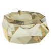 crystal container. champagne crystal softens the defined edges of the diamond-like facets that shape this dimensional piece. The top swivels for easy opening and secure storage, making this is a great keepsake box for mementos and other prized possessions.