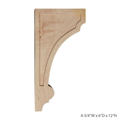 Enjoy the warmth and beauty of the recessed Mission corbel.