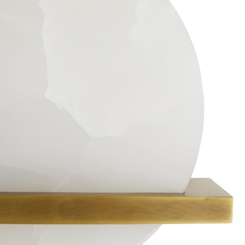 Gorgeous, polished white onyx creates a warm filtered light and adds natural sophistication to any space.