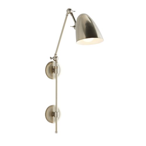 The minimalistic steel frame features three adjustable points, allowing you to pivot this piece in the direction best suited for your luminescent needs.A vintage silver finish delivers a sophisticated element to the simple, yet timeless, design. Equipped with dual-mounting hardware for easy and secure installation.