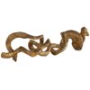 Resin is sculpted into intertwining vine-like pieces to create an abstract work of art.The writhed objects are free in form and are finished in antique gold for an elevated look