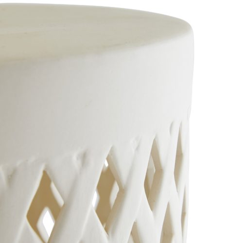 contemporary woven tablelamp and married it with a matte ceramic finish. This lamp is great for those interiors that need a more "bodied" lamp such as a pedestal table or open leg table.