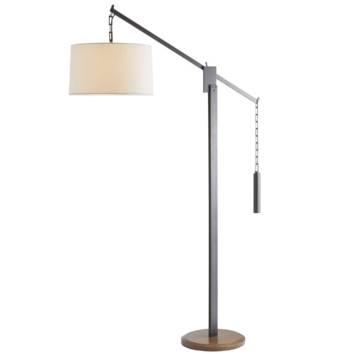 The Counterweight Floor Lamp pivots from a strong rectangular steel stem, allthe while displaying its poise in employing the counterweight to keep it balanced.