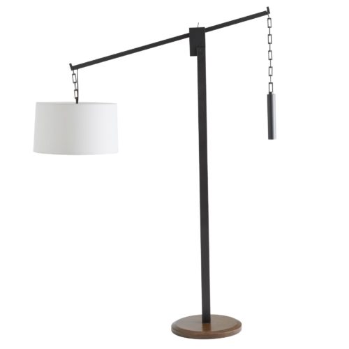 The Counterweight Floor Lamp pivots from a strong rectangular steel stem, allthe while displaying its poise in employing the counterweight to keep it balanced.