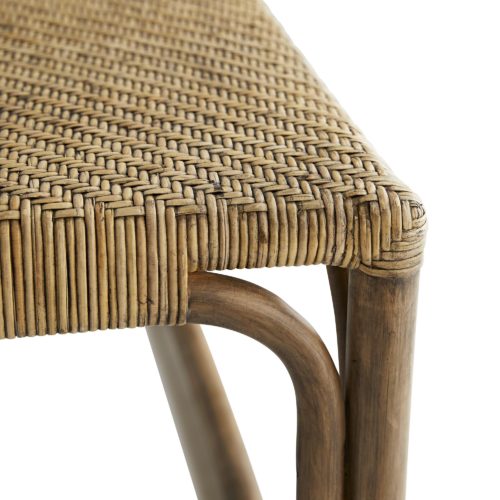 Rattan is just as organic in its style as it is sophisticated. The large sprawling surface of the large top features a hand-applied woven herringbone pattern that highlights the precise execution needed to excel in rattan craftsmanship.