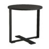 Minimalist hammered iron accent table with black wax finish.