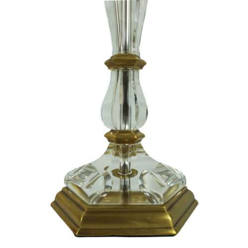 crystal lamp with brass accents