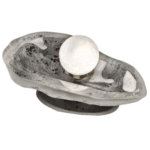Crystal Oyster Shell With Pearl Desk Lamp
