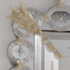 Venetian Mirror with Gold Floral Rosettes, Petals and Ribbon Details