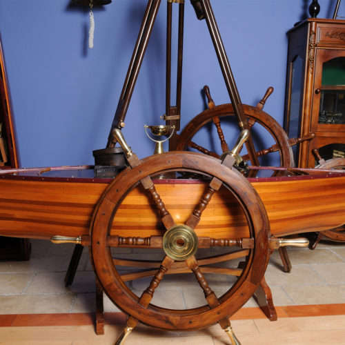 Ship Wheel with Brass Handles