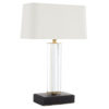Glass Rod Lamp with Oak Base and Brass Trim