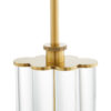 Glass Rod Lamp with Oak Base and Brass Trim