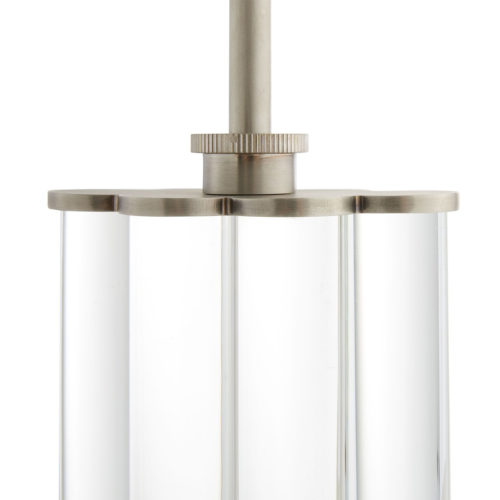 Glass Rod Lamp with Oak Base